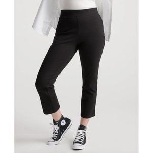 Quince Women's Black Ultra-Stretch Ponte Pants Kick Flare sz XS 24" Inseam NWT